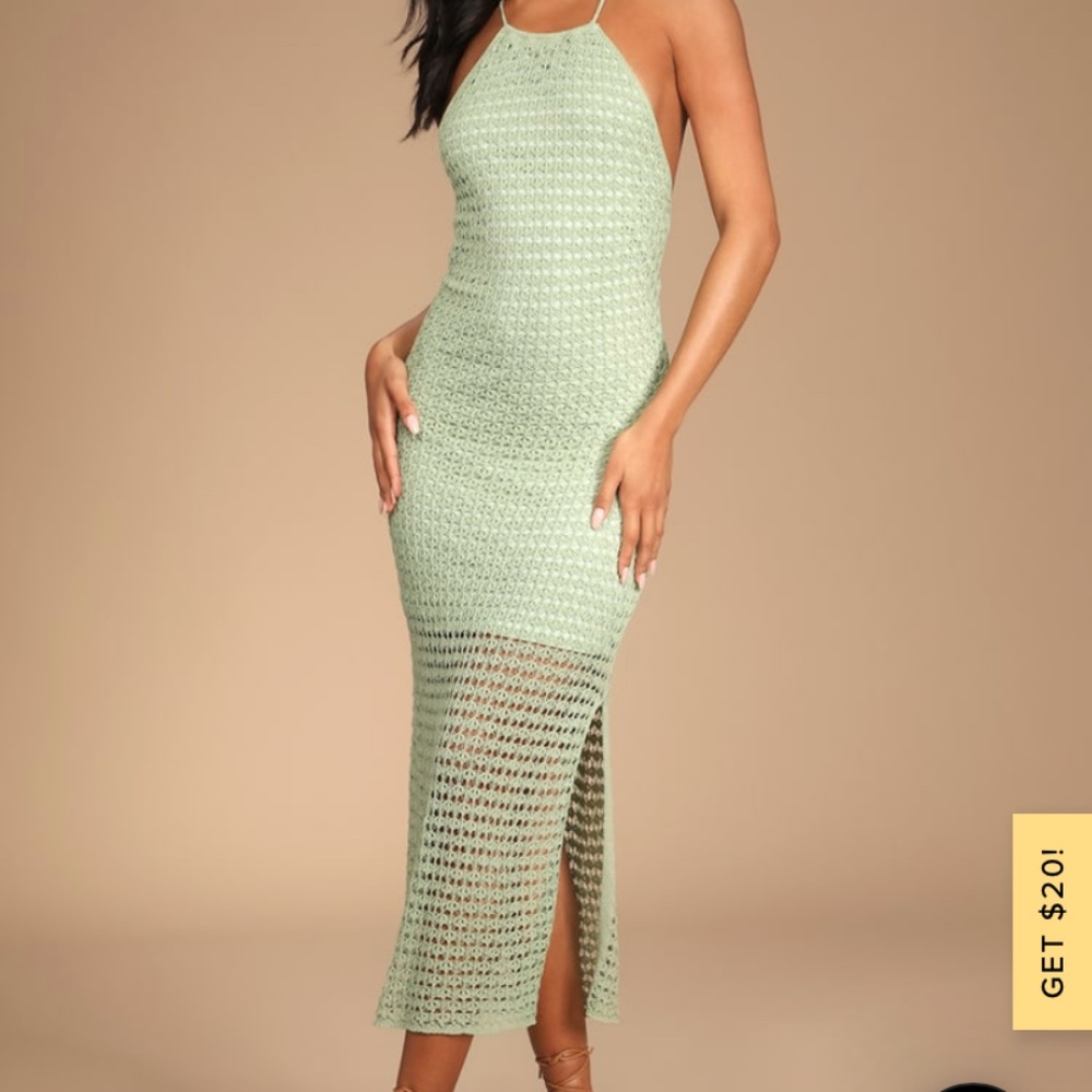 Sage green Lulus midi dress